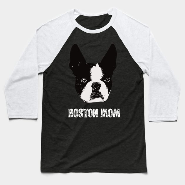 Boston Bull Terrier Face Baseball T-Shirt by DoggyStyles